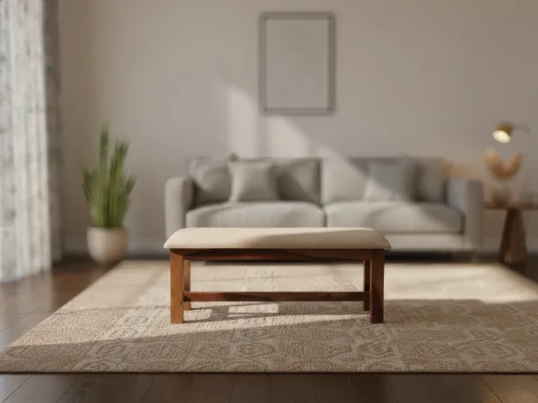 Alexa Solid Wood Bench with Cushioned Top